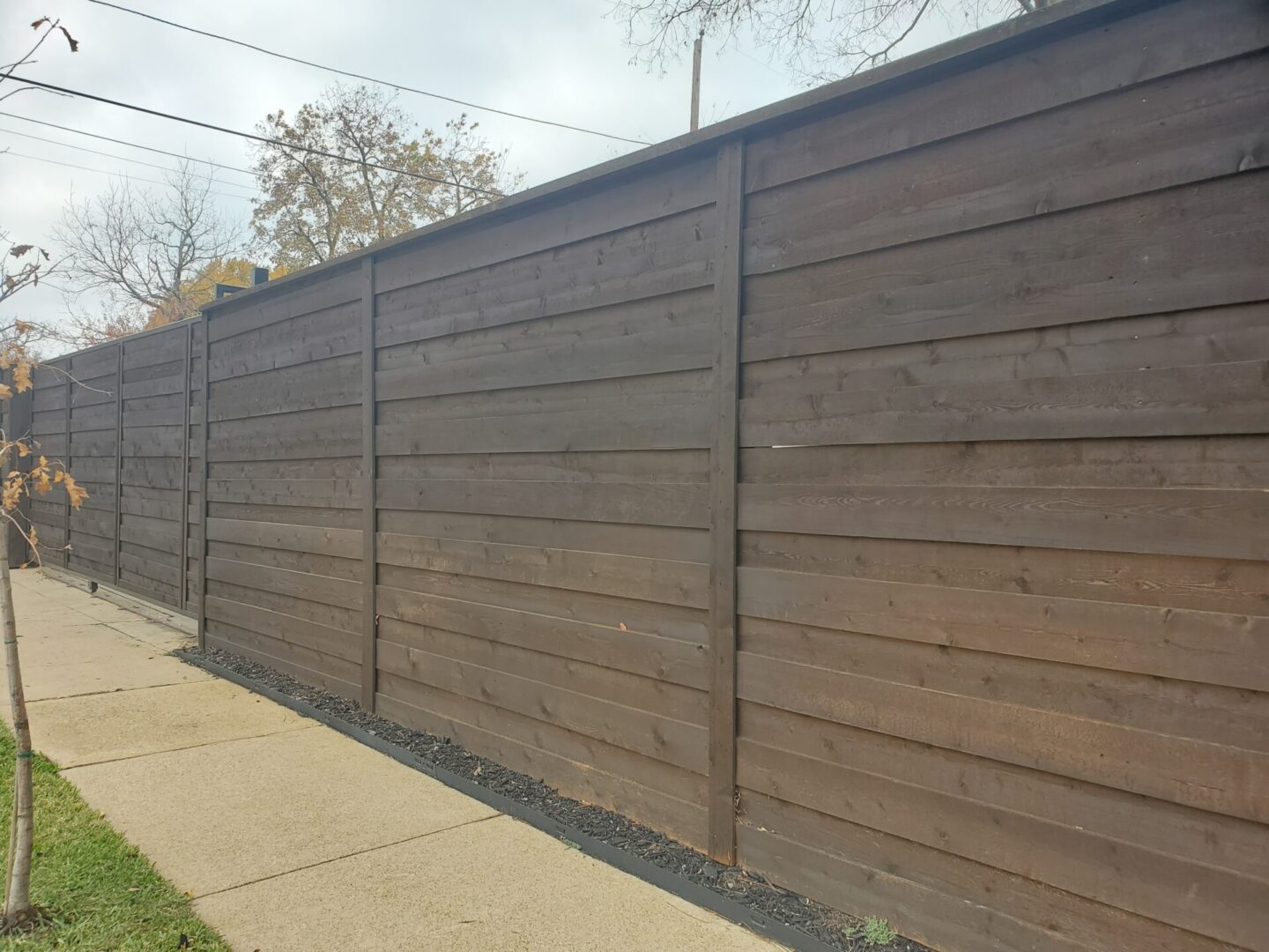 A wooden fence with no one in it